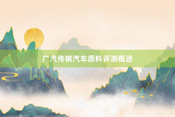 广汽传祺汽车质料评测概述