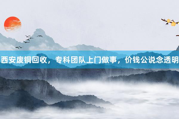 西安废铜回收，专科团队上门做事，价钱公说念透明